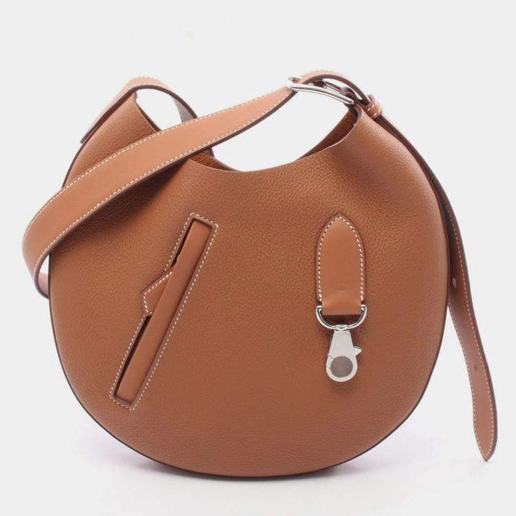 Pre Owned Hermes Arcon Slim Brown Togo Leather Shoulder Bag