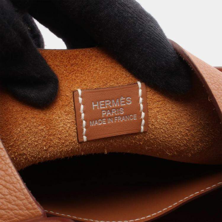 Pre Owned Hermes Arcon Slim Brown Togo Leather Shoulder Bag