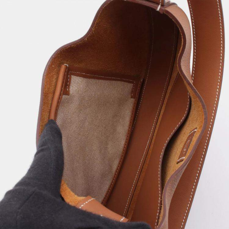 Pre Owned Hermes Arcon Slim Brown Togo Leather Shoulder Bag