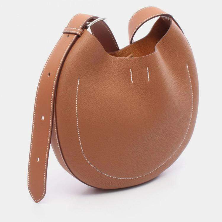 Pre Owned Hermes Arcon Slim Brown Togo Leather Shoulder Bag