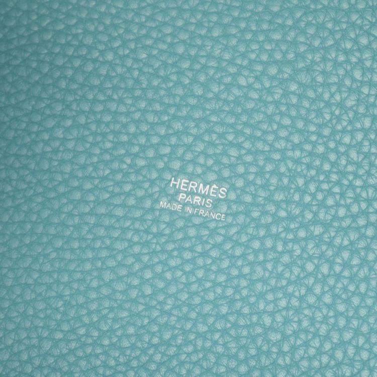 Pre Owned Hermes Picotin Lock 22 Blue Taurillon Clemence Leather Shoulder Bag