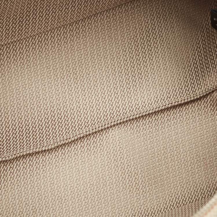 Pre Owned Hermes Natural/Orange Canvas Small Bride-a-Brac Pouch