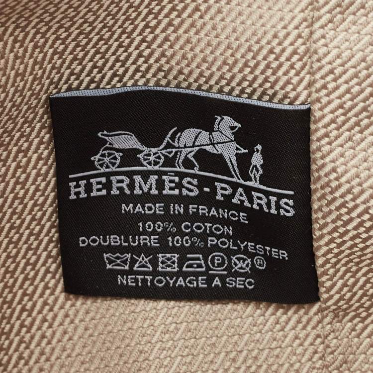 Pre Owned Hermes Natural/Orange Canvas Small Bride-a-Brac Pouch