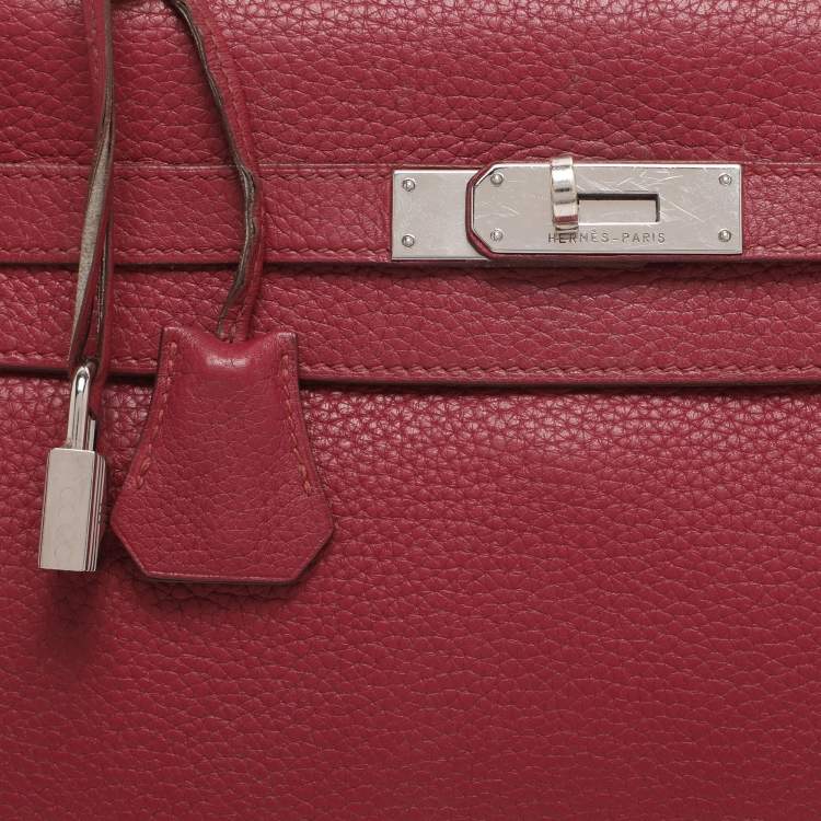 Pre Owned Hermes Tosca Taurillon Clemence Leather Palladium Finish Kelly Retourne 35 Bag