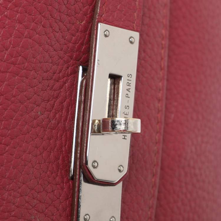 Pre Owned Hermes Tosca Taurillon Clemence Leather Palladium Finish Kelly Retourne 35 Bag