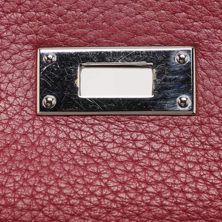 Pre Owned Hermes Tosca Taurillon Clemence Leather Palladium Finish Kelly Retourne 35 Bag