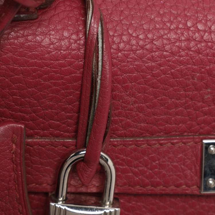 Pre Owned Hermes Tosca Taurillon Clemence Leather Palladium Finish Kelly Retourne 35 Bag