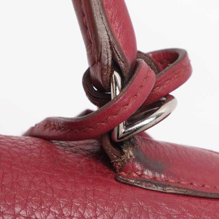 Pre Owned Hermes Tosca Taurillon Clemence Leather Palladium Finish Kelly Retourne 35 Bag