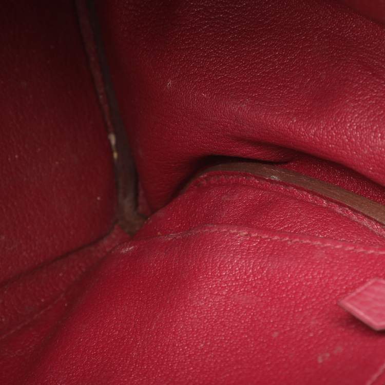 Pre Owned Hermes Tosca Taurillon Clemence Leather Palladium Finish Kelly Retourne 35 Bag