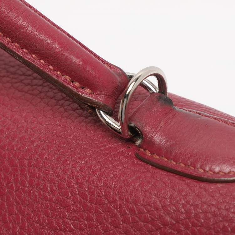 Pre Owned Hermes Tosca Taurillon Clemence Leather Palladium Finish Kelly Retourne 35 Bag