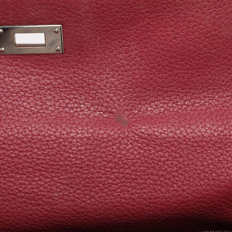 Pre Owned Hermes Tosca Taurillon Clemence Leather Palladium Finish Kelly Retourne 35 Bag