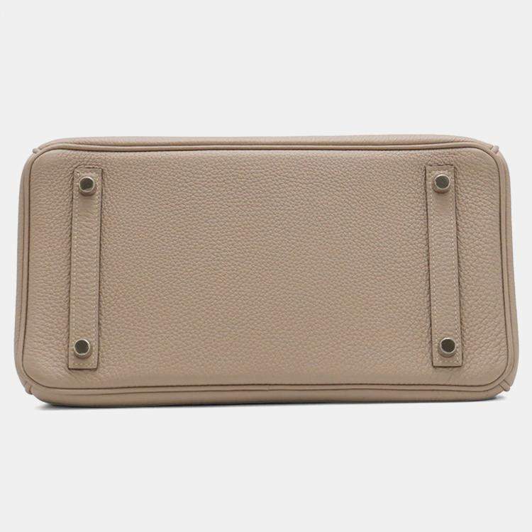 Pre Owned Hermes Birkin Size 30 Gris Tourterelle Togo Leather Bag 