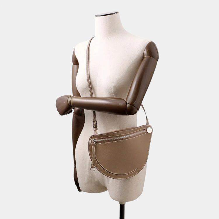 Pre Owned Hermes Petite Course Etoupe Epsom Bag