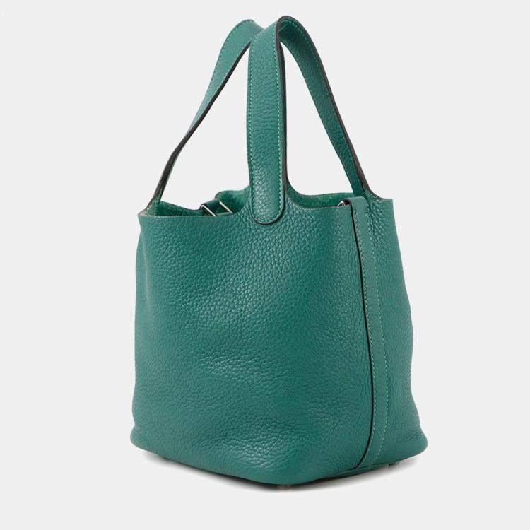 Pre Owned Hermes Picotin Lock Malachite Taurillon Clemence Size PM