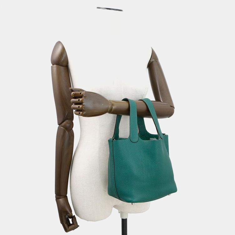 Pre Owned Hermes Picotin Lock Malachite Taurillon Clemence Size PM