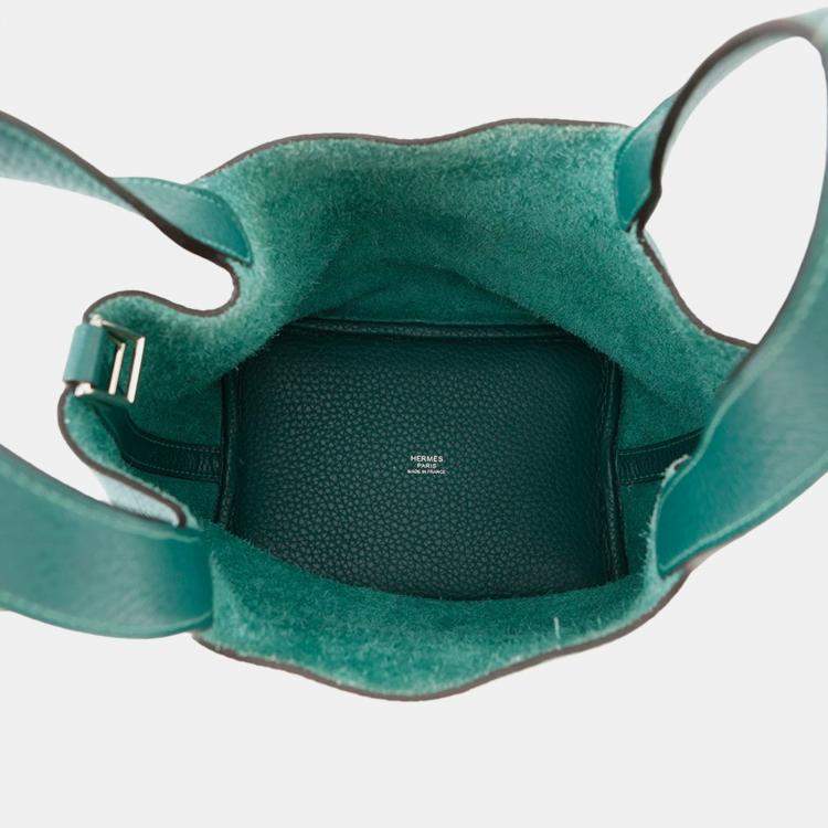 Pre Owned Hermes Picotin Lock Malachite Taurillon Clemence Size PM