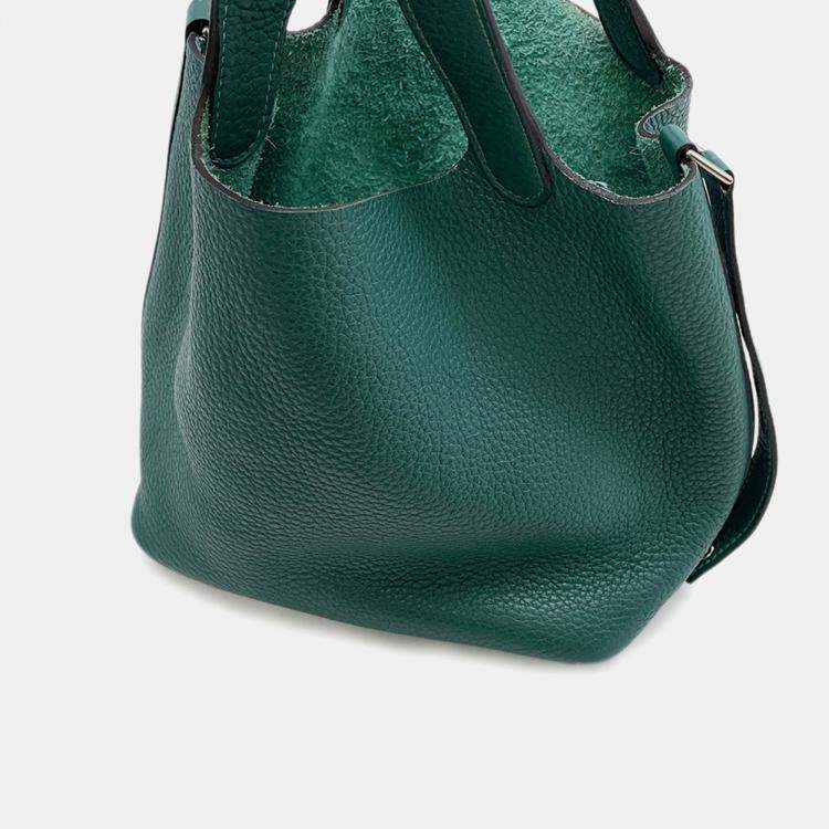 Pre Owned Hermes Picotin Lock Malachite Taurillon Clemence Size PM