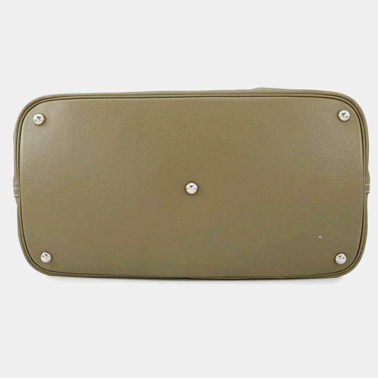 Pre Owned Hermes Bolide Relax Vert Gris Vaux Sikkim Leather Size 45