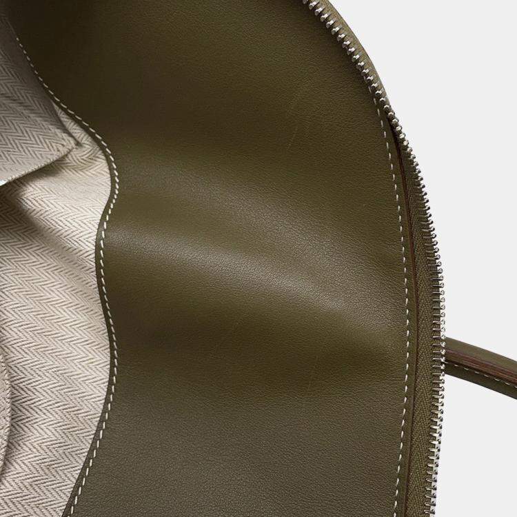 Pre Owned Hermes Bolide Relax Vert Gris Vaux Sikkim Leather Size 45