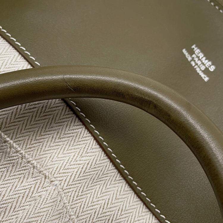 Pre Owned Hermes Bolide Relax Vert Gris Vaux Sikkim Leather Size 45