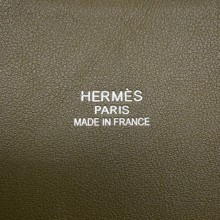 Pre Owned Hermes Bolide Relax Vert Gris Vaux Sikkim Leather Size 45