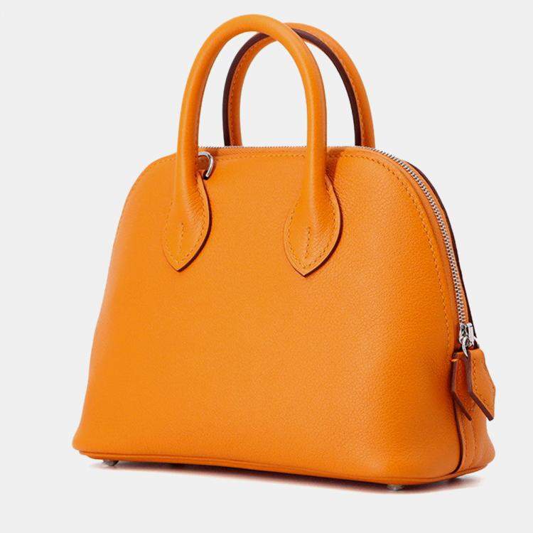 Pre Owned Hermes Bolide 1923 Apricot/Gold Evercolor Size Mini