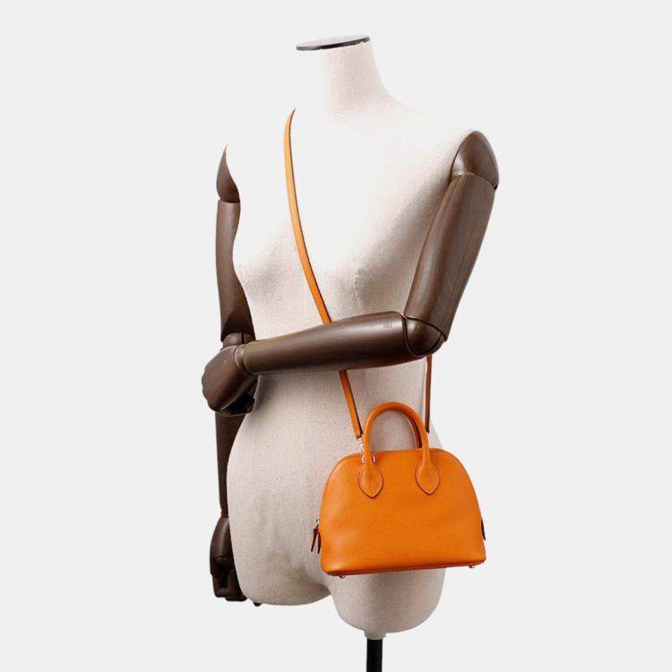 Pre Owned Hermes Bolide 1923 Apricot/Gold Evercolor Size Mini