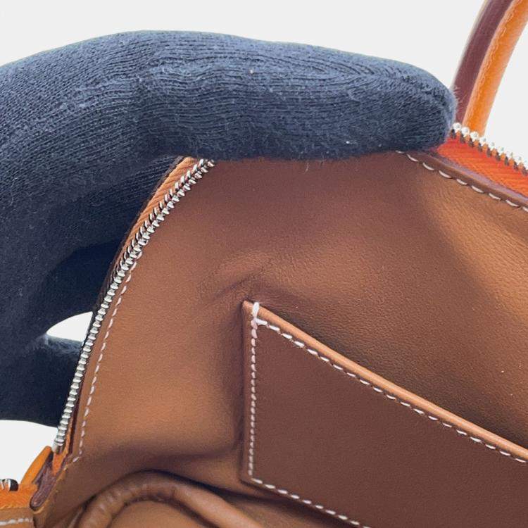 Pre Owned Hermes Bolide 1923 Apricot/Gold Evercolor Size Mini