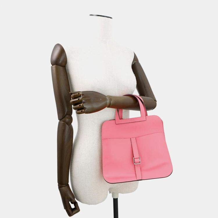 Pre Owned Hermes Halzan Rose Azalee Evercolor Size 25