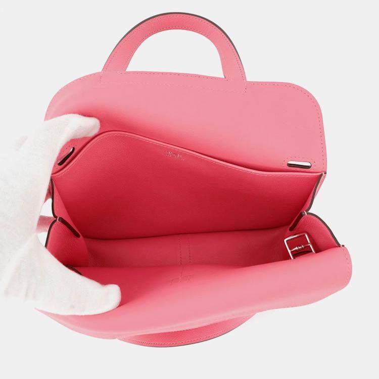 Pre Owned Hermes Halzan Rose Azalee Evercolor Size 25