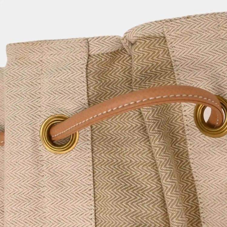 Pre Owned Hermes Beige Gold Toile Chevrons Aline GM Shoulder Bag