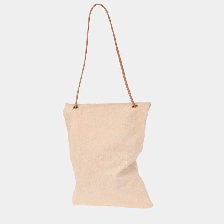 Pre Owned Hermes Beige Gold Toile Chevrons Aline GM Shoulder Bag