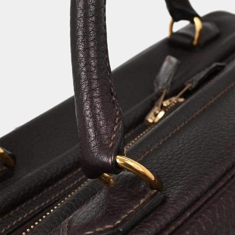 Pre Owned Hermes Ebene Taurillon Clemence Sac Envie 36 Handbag