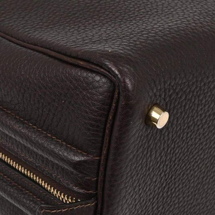 Pre Owned Hermes Ebene Taurillon Clemence Sac Envie 36 Handbag