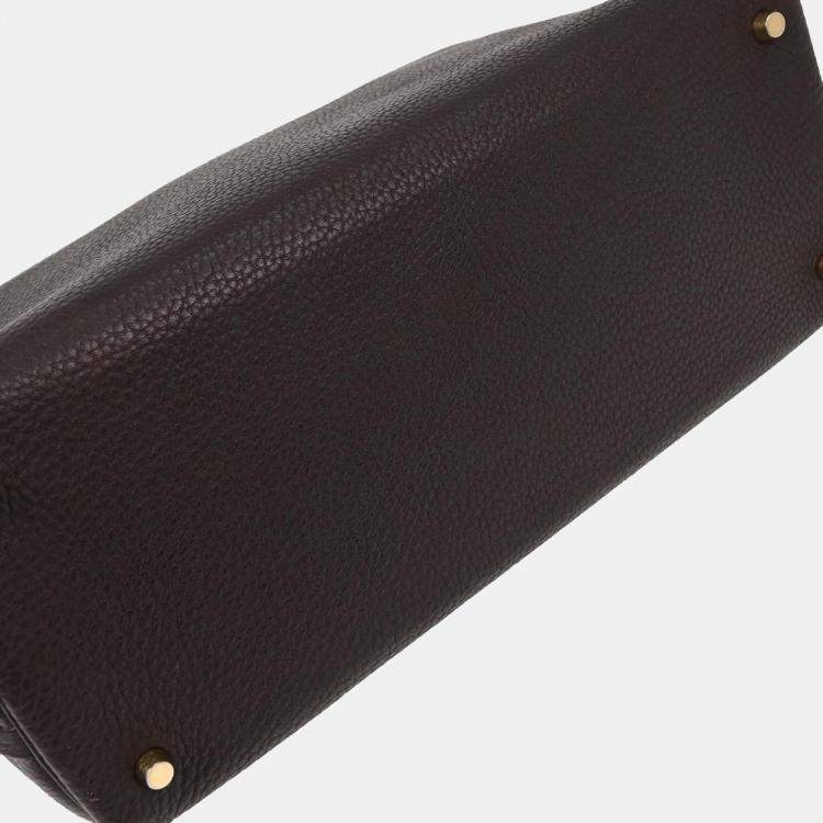 Pre Owned Hermes Ebene Taurillon Clemence Sac Envie 36 Handbag