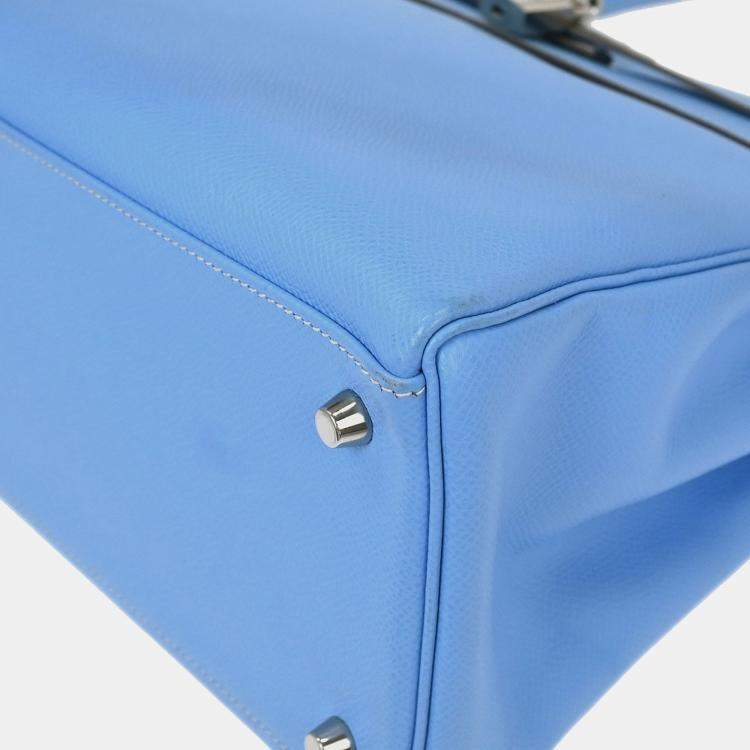 Pre Owned Hermes Blue Aztec Epsom Kelly 35 Retourne 2way Handbag