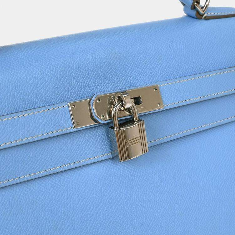 Pre Owned Hermes Blue Aztec Epsom Kelly 35 Retourne 2way Handbag