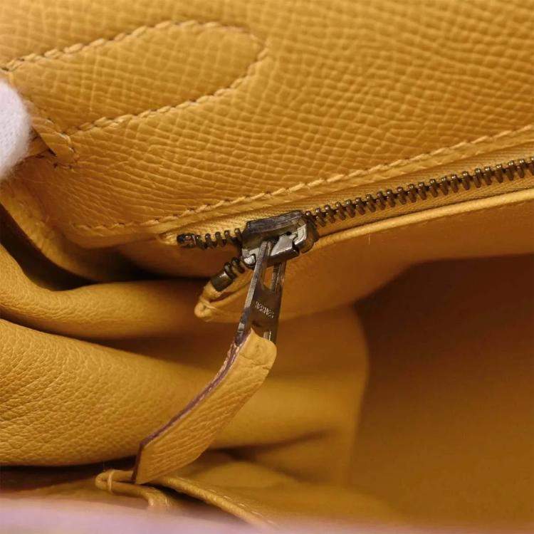 Pre Owned Hermes Jaune Courchevel Kelly 32 Retourne 2way Handbag