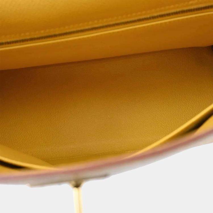 Pre Owned Hermes Jaune Courchevel Kelly 32 Retourne 2way Handbag