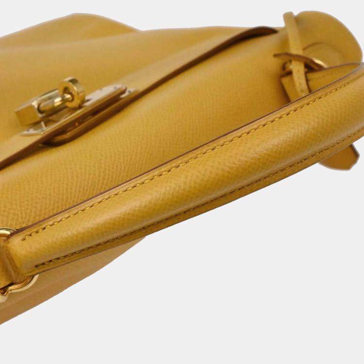 Pre Owned Hermes Jaune Courchevel Kelly 32 Retourne 2way Handbag