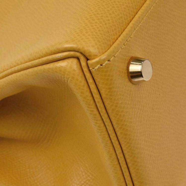 Pre Owned Hermes Jaune Courchevel Kelly 32 Retourne 2way Handbag