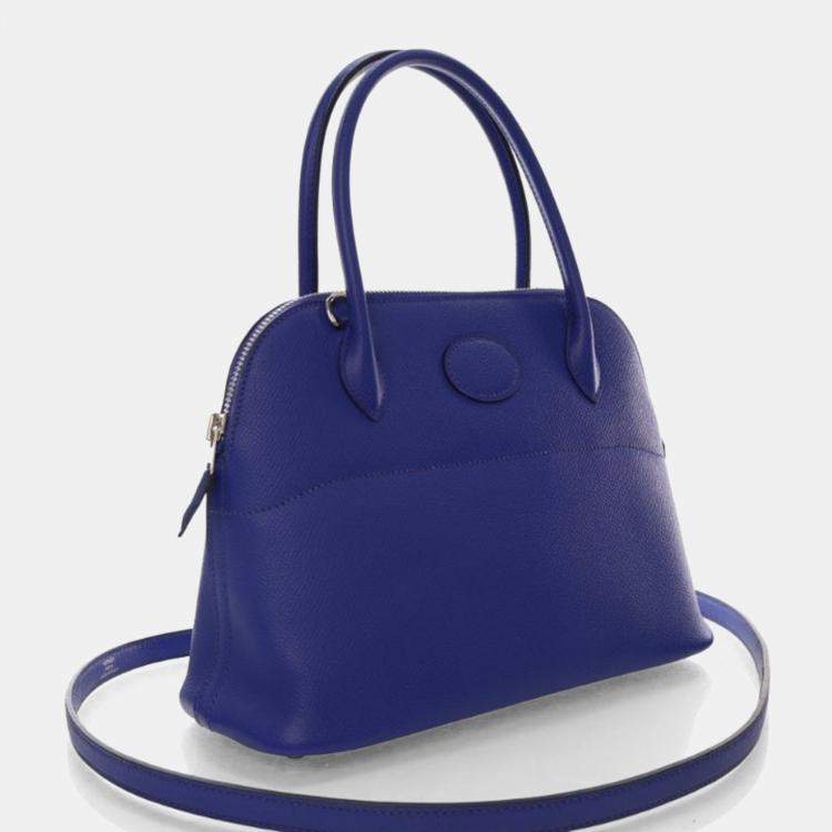 Pre Owned Hermes Bolide 27 Bleu Electric Epsom Handbag