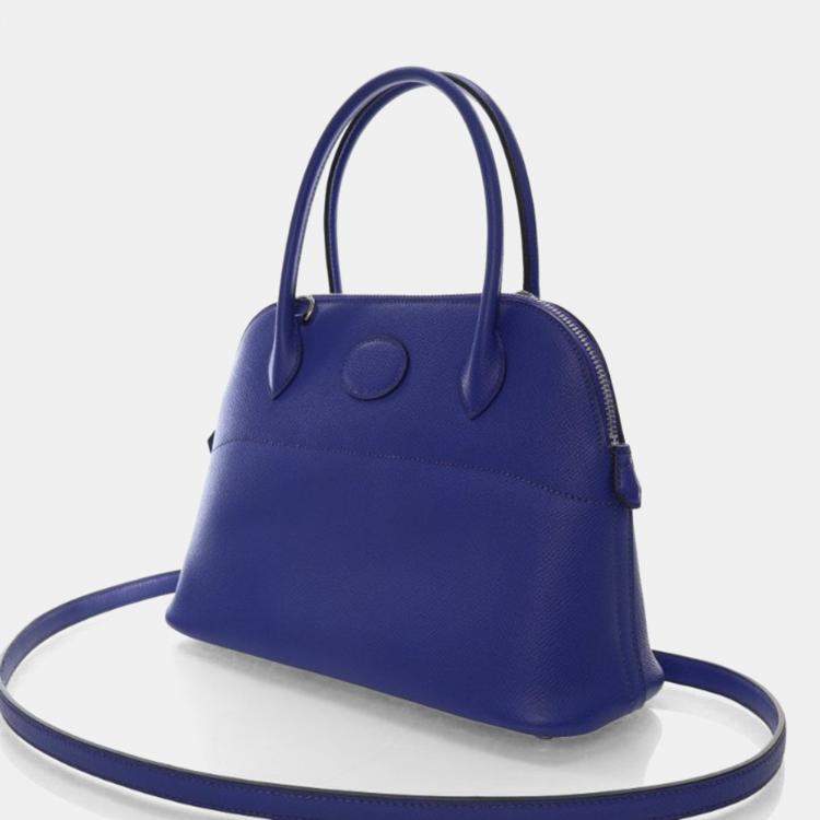Pre Owned Hermes Bolide 27 Bleu Electric Epsom Handbag