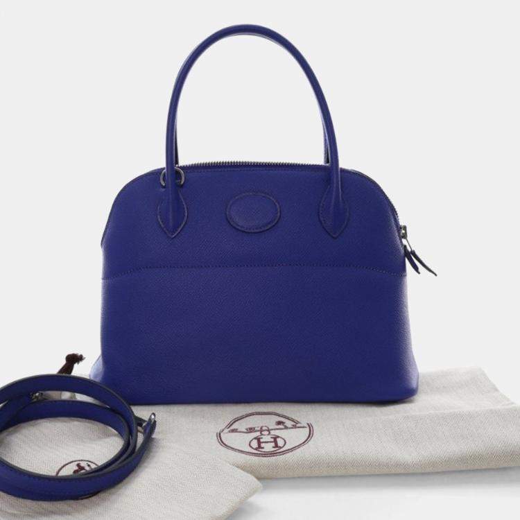 Pre Owned Hermes Bolide 27 Bleu Electric Epsom Handbag