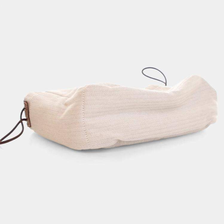 Pre Owned Hermes Beige Cotton Fourbi Pouch 25