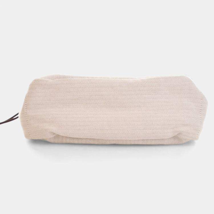 Pre Owned Hermes Beige Cotton Fourbi Pouch 25
