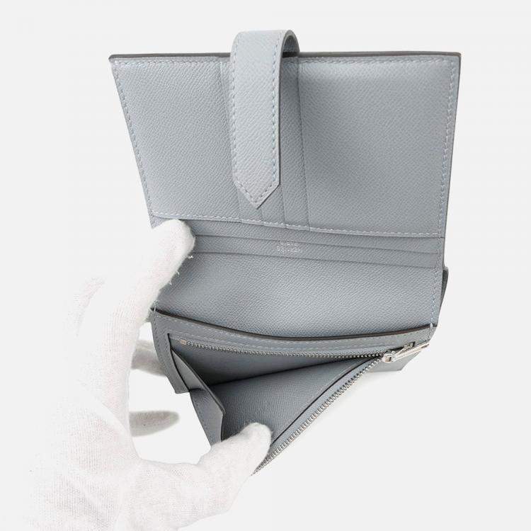 Pre Owned Hermes Bean Compact Green Pantan Veau Madame