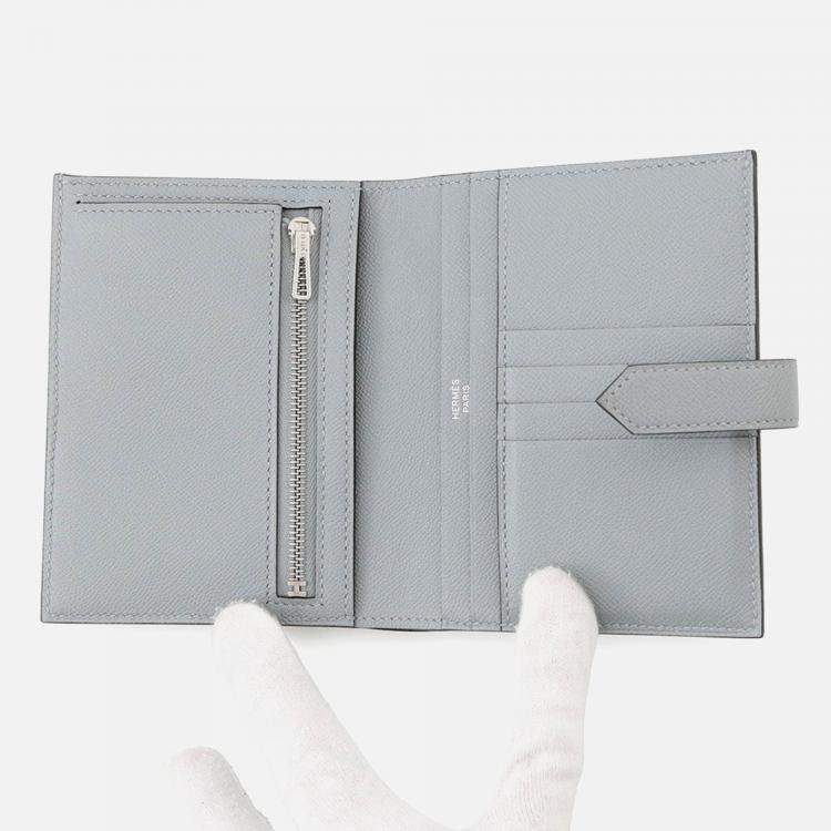 Pre Owned Hermes Bean Compact Green Pantan Veau Madame