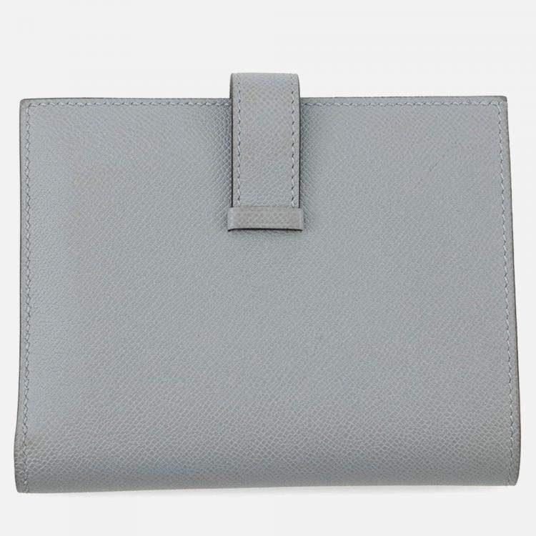 Pre Owned Hermes Bean Compact Green Pantan Veau Madame