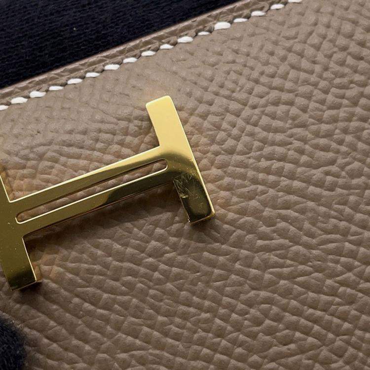 Pre Owned Hermes Bean Compact Etoupe Epsom